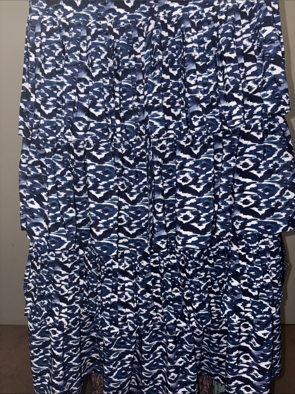 Alice Blue Navy and White Tiered Print Skirt - Picture 3 of 5